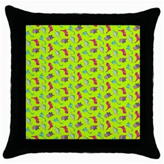 Dinosaurs Pattern Throw Pillow Case (black) by ValentinaDesign