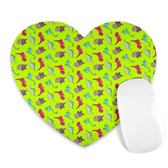 Dinosaurs Pattern Heart Mousepads by ValentinaDesign