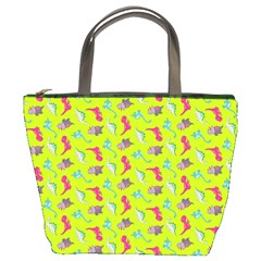 Dinosaurs Pattern Bucket Bags by ValentinaDesign