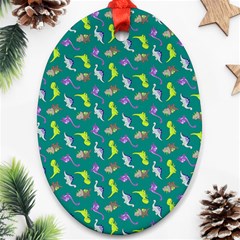 Dinosaurs Pattern Ornament (oval) by ValentinaDesign