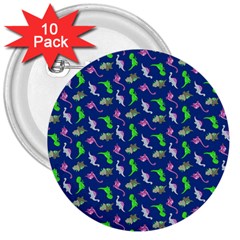 Dinosaurs Pattern 3  Buttons (10 Pack)  by ValentinaDesign