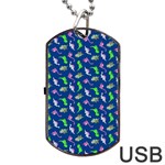 Dinosaurs pattern Dog Tag USB Flash (Two Sides) Back