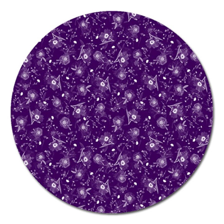 Floral pattern Magnet 5  (Round)