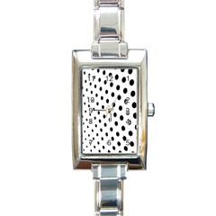 Polka Dot Black Circle Rectangle Italian Charm Watch