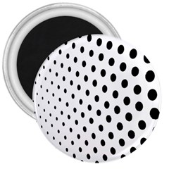 Polka Dot Black Circle 3  Magnets by Mariart