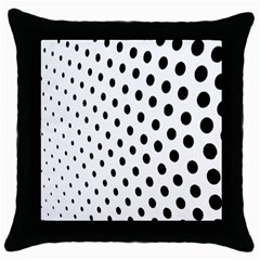 Polka Dot Black Circle Throw Pillow Case (black)