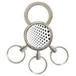 Polka Dot Black Circle 3-Ring Key Chains Front