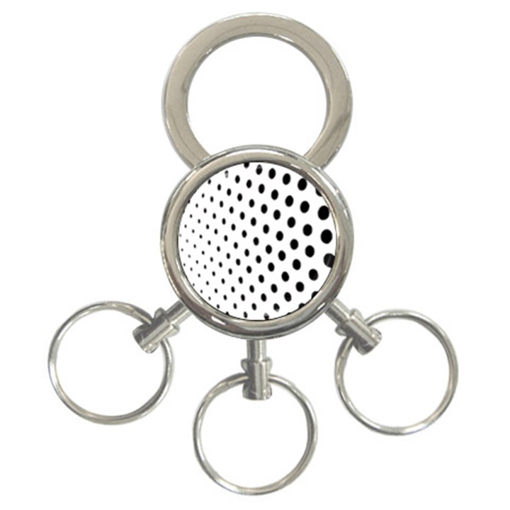 Polka Dot Black Circle 3-Ring Key Chains