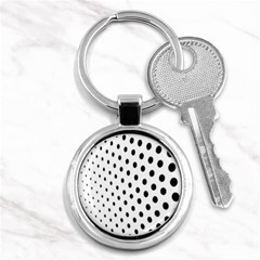 Polka Dot Black Circle Key Chains (round)  by Mariart