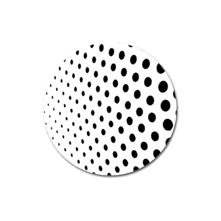 Polka Dot Black Circle Magnet 3  (Round)