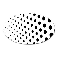 Polka Dot Black Circle Oval Magnet