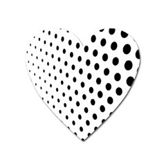 Polka Dot Black Circle Heart Magnet