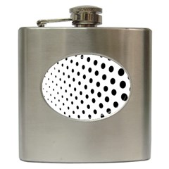 Polka Dot Black Circle Hip Flask (6 Oz)