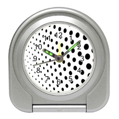 Polka Dot Black Circle Travel Alarm Clocks by Mariart