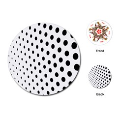 Polka Dot Black Circle Playing Cards (round)  by Mariart