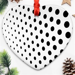 Polka Dot Black Circle Heart Ornament (two Sides) by Mariart