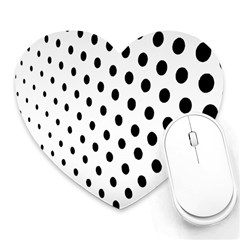 Polka Dot Black Circle Heart Mousepads