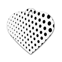 Polka Dot Black Circle Dog Tag Heart (two Sides) by Mariart