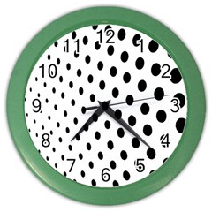 Polka Dot Black Circle Color Wall Clocks by Mariart