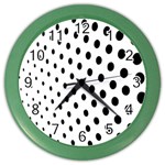 Polka Dot Black Circle Color Wall Clocks Front