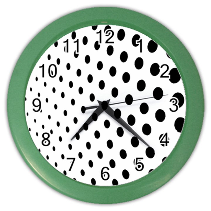 Polka Dot Black Circle Color Wall Clocks