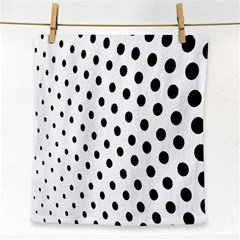 Polka Dot Black Circle Face Towel by Mariart