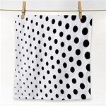 Polka Dot Black Circle Face Towel Front