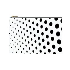 Polka Dot Black Circle Cosmetic Bag (large)  by Mariart