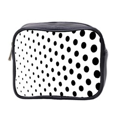 Polka Dot Black Circle Mini Toiletries Bag 2-side