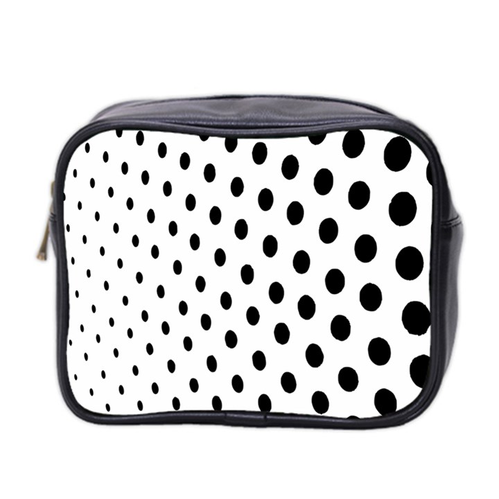 Polka Dot Black Circle Mini Toiletries Bag 2-Side