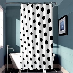 Polka Dot Black Circle Shower Curtain 36  X 72  (stall)  by Mariart