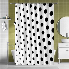 Polka Dot Black Circle Shower Curtain 48  X 72  (small) 