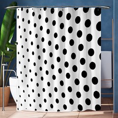 Polka Dot Black Circle Shower Curtain 60  X 72  (medium) 