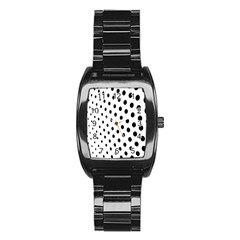 Polka Dot Black Circle Stainless Steel Barrel Watch