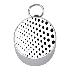 Polka Dot Black Circle Mini Silver Compasses