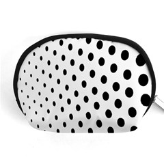 Polka Dot Black Circle Accessory Pouches (medium)  by Mariart