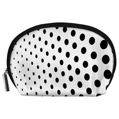 Polka Dot Black Circle Accessory Pouches (large)  by Mariart