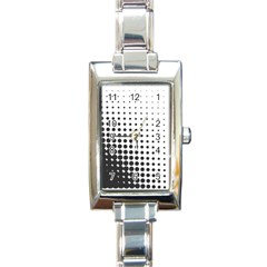 Comic Dots Polka Black White Rectangle Italian Charm Watch by Mariart