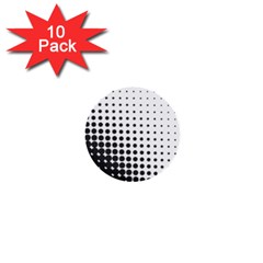 Comic Dots Polka Black White 1  Mini Buttons (10 Pack) 