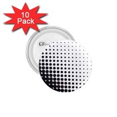 Comic Dots Polka Black White 1 75  Buttons (10 Pack)