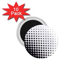 Comic Dots Polka Black White 1 75  Magnets (10 Pack) 