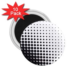 Comic Dots Polka Black White 2 25  Magnets (10 Pack) 