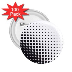 Comic Dots Polka Black White 2 25  Buttons (100 Pack) 