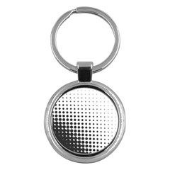 Comic Dots Polka Black White Key Chains (round) 