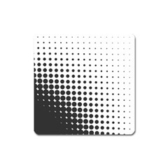 Comic Dots Polka Black White Square Magnet by Mariart