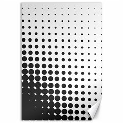 Comic Dots Polka Black White Canvas 12  X 18  