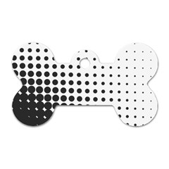 Comic Dots Polka Black White Dog Tag Bone (two Sides) by Mariart