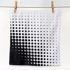 Comic Dots Polka Black White Face Towel