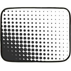 Comic Dots Polka Black White Fleece Blanket (mini) by Mariart