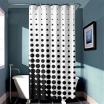 Comic Dots Polka Black White Shower Curtain 36  x 72  (Stall)  Curtain(36 X72 ) - 33.26 x66.24  Curtain(36 X72 )